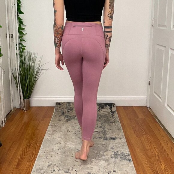 Free People Movement Crop Leggings Stretch Waist Pockets Size S Purple - Picture 7 of 10